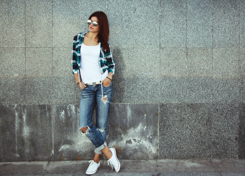 jean basket femme
