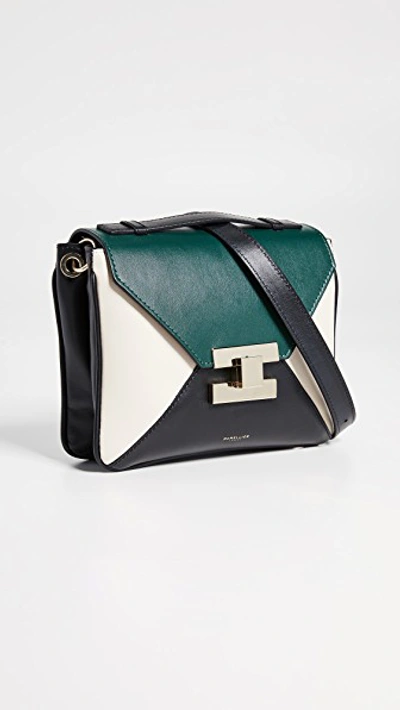 Shop Demellier The Mini Berlin Bag In Black/pine/cream