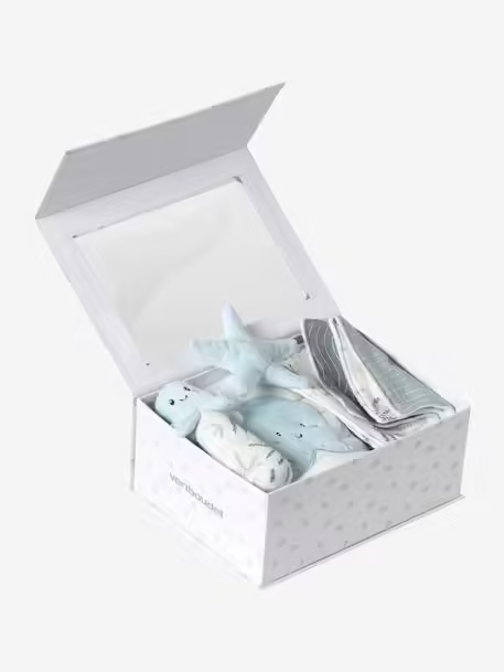 Coffret cadeau naissance SOUS L'OCÉAN - bleu grisé